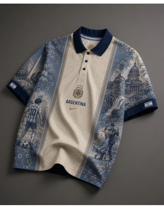 ARGENTİNE POLO YAKA OVERSİZE T-SHİRT