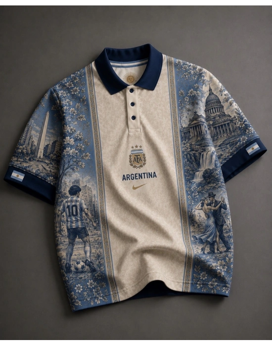 ARGENTİNE POLO YAKA OVERSİZE T-SHİRT