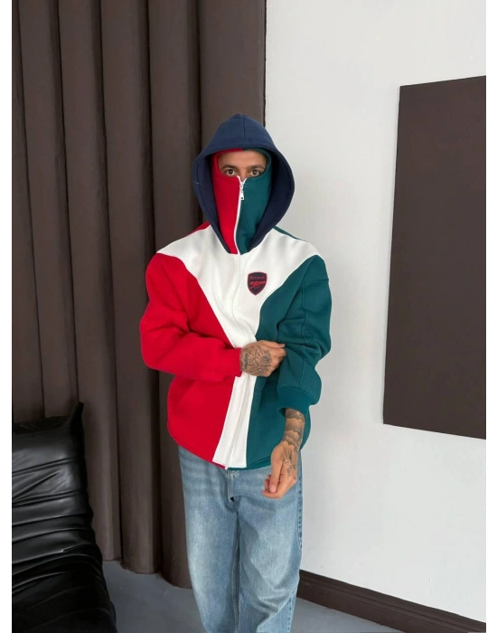 ARSENAL MASKELİ HIRKA 3 İPLİK KUMAŞ