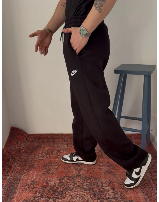 BAGGY NAKIŞ DETAY EŞOFMAN - SİYAH