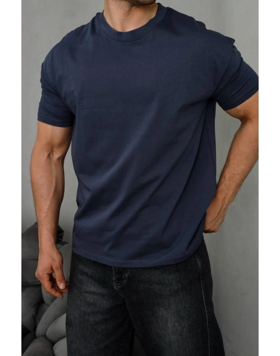 Basic Kollar Dar Kesim Tshirt - Antrasit