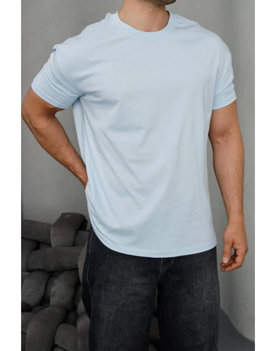 Basic Kollar Dar Kesim Tshirt - Bebe Mavisi