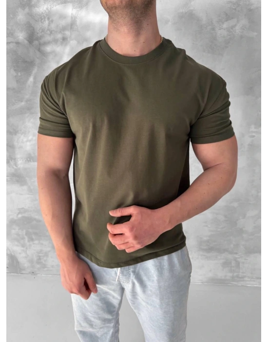 BASİC KOLLAR DAR KESİM TSHİRT - HAKİ