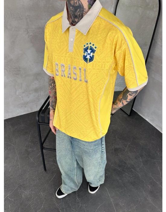 BRASİL POLO YAKA OVERSİZE T-SHİRT