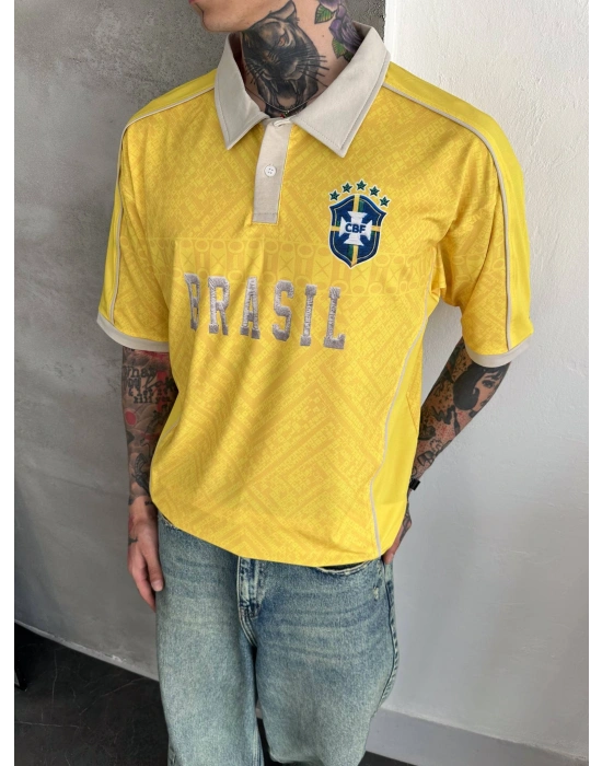 BRASİL POLO YAKA OVERSİZE T-SHİRT