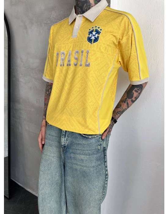 BRASİL POLO YAKA OVERSİZE T-SHİRT