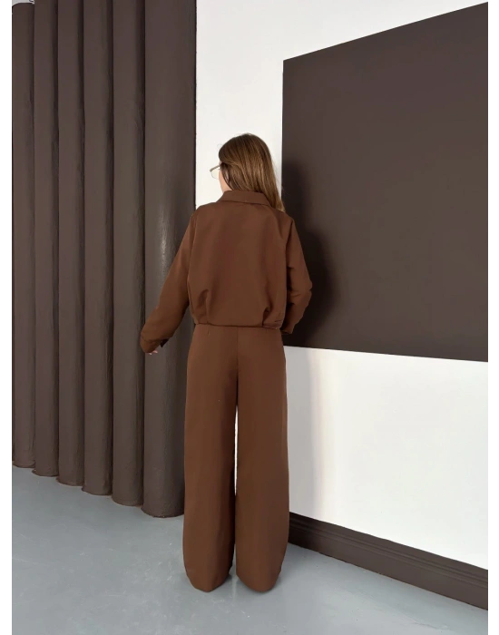 Ceket Palazzo Takımm - Kahverengi