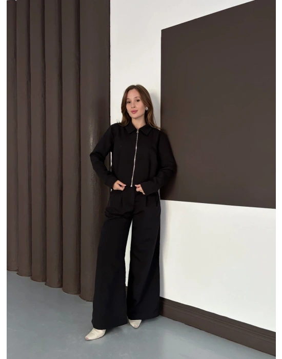 Ceket Palazzo Takımm - Siyah