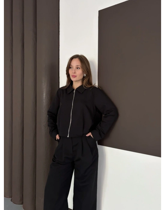 Ceket Palazzo Takımm - Siyah