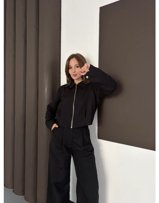 Ceket Palazzo Takımm - Siyah