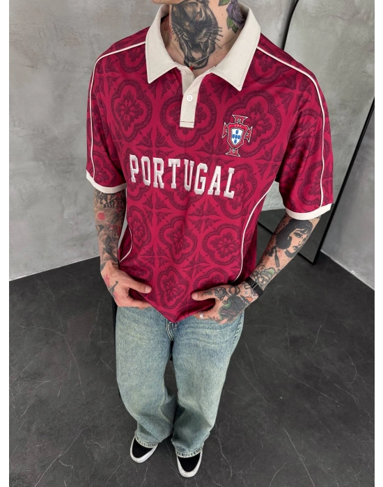 PORTUGAL POLO YAKA OVERSİZE T-SHİRT