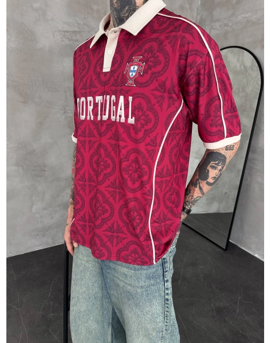 PORTUGAL POLO YAKA OVERSİZE T-SHİRT