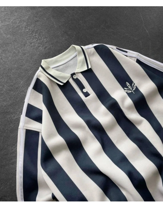 FB POLO YAKA 3 İPLİK OVERSİZE SWEAT - LACİVERT