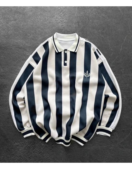 FB POLO YAKA 3 İPLİK OVERSİZE SWEAT - LACİVERT