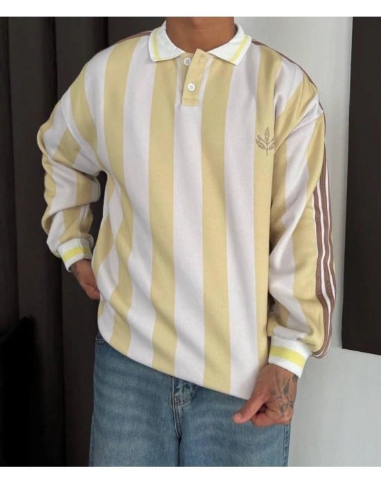 FB POLO YAKA 3 İPLİK OVERSİZE SWEAT - SARI