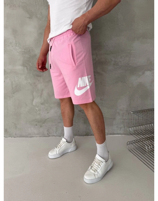 NKE BASKI DETAY 2 İPLİK ŞORT - PEMBE
