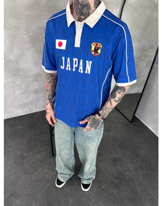 JAPON POLO YAKA OVERSİZE T-SHİRT