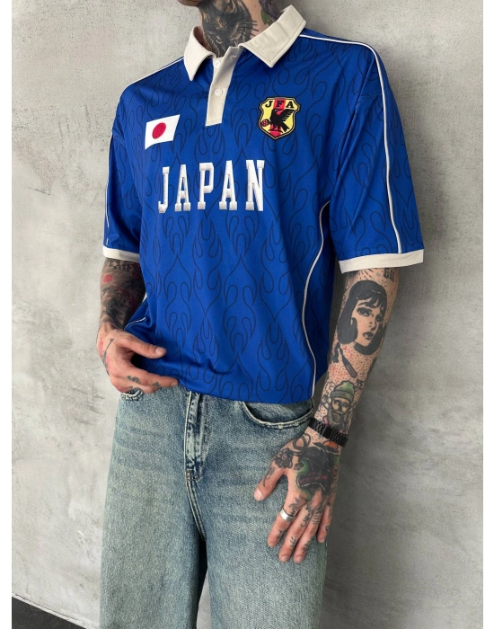 JAPON POLO YAKA OVERSİZE T-SHİRT