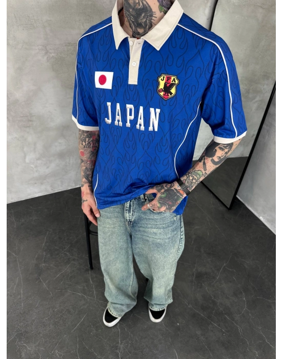 JAPON POLO YAKA OVERSİZE T-SHİRT