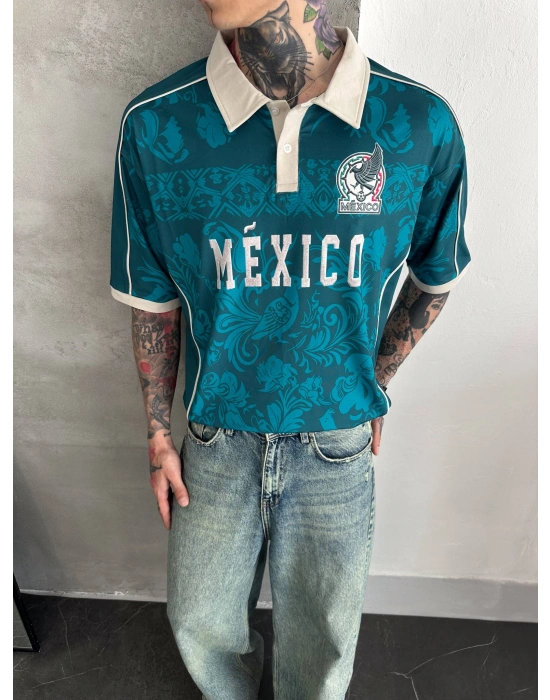 MEXICO POLO YAKA OVERSİZE T-SHİRT