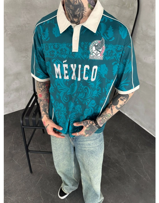 MEXICO POLO YAKA OVERSİZE T-SHİRT