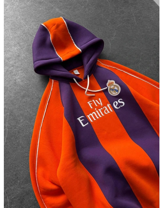 MADRİD KAPŞONLU OVERSİZE 3 İPLİK KUMAŞ SWEAT -TURUNCU