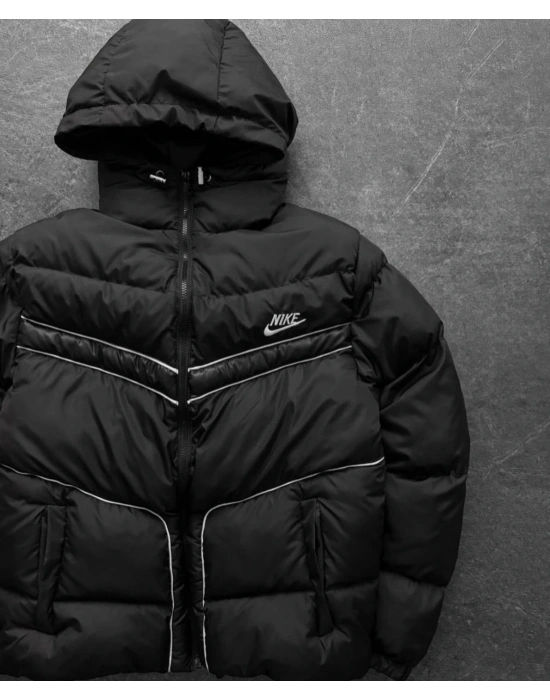 NKE BEYAZ BİLYELİ ŞİŞME MONT -SİYAH