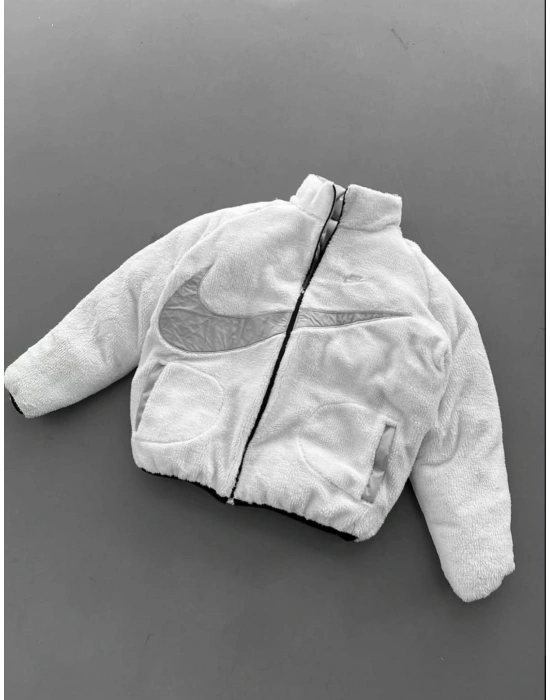 NKE ÇİFT TARAFLI PELUŞ MONT -GRİ