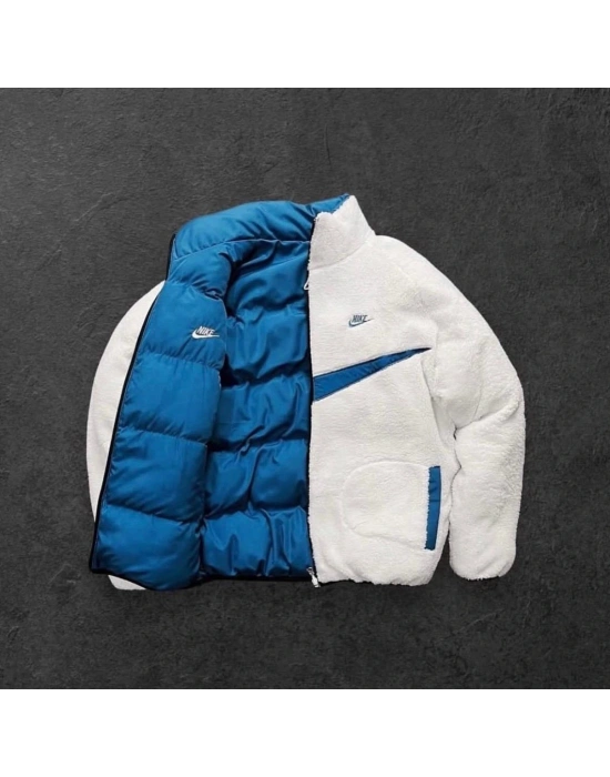 NKE ÇİFT TARAFLI PELUŞ MONT -MAVİ