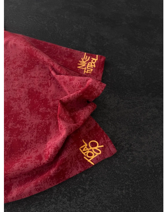 NKE YIKAMALI BASKI DETAY OVERSİZE TSHİRT -BORDO