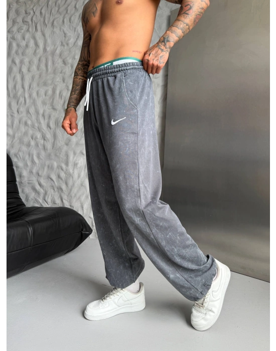 NKE YIKAMALI NAKIŞ 2 İPLİK BAGGY EŞOFMAN - FÜME