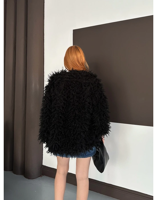Peluş Ceket-Siyah
