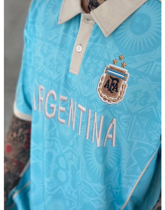 ARGENTİNA POLO YAKA OVERSİZE T-SHİRT