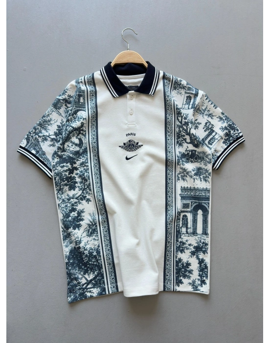 PSG POLO YAKA OVERSİZE T-SHİRT - BEYAZ