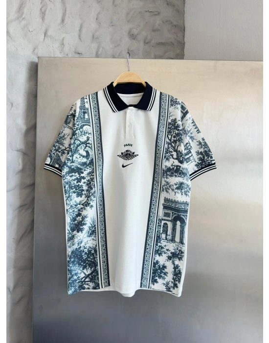 PSG POLO YAKA OVERSİZE T-SHİRT - BEYAZ