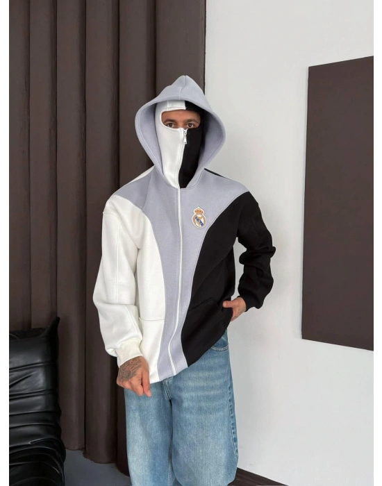 REAL MADRİD MASKELİ HIRKA 3 İPLİK KUMAŞ