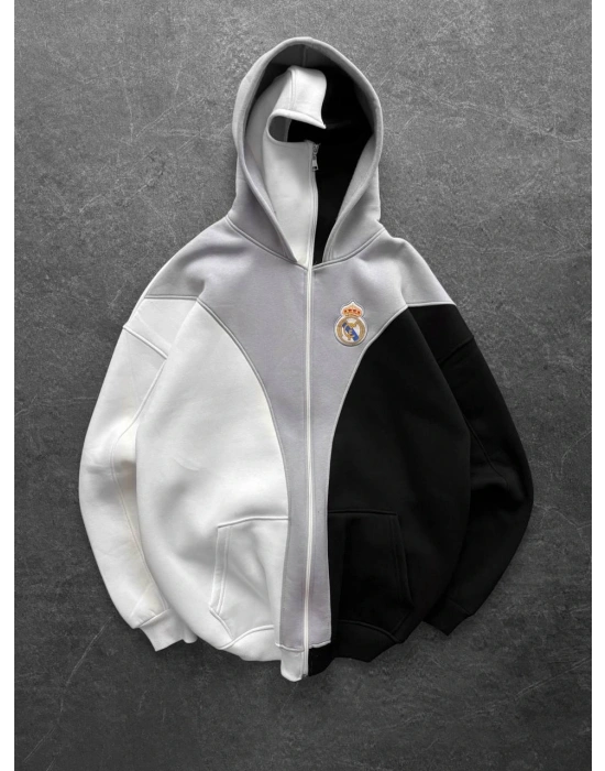 REAL MADRİD MASKELİ HIRKA 3 İPLİK KUMAŞ