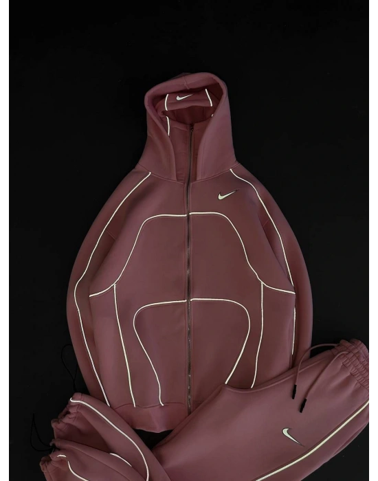 REFLEKTÖR DETAYLI EŞOFMAN TAKIMI - PEMBE