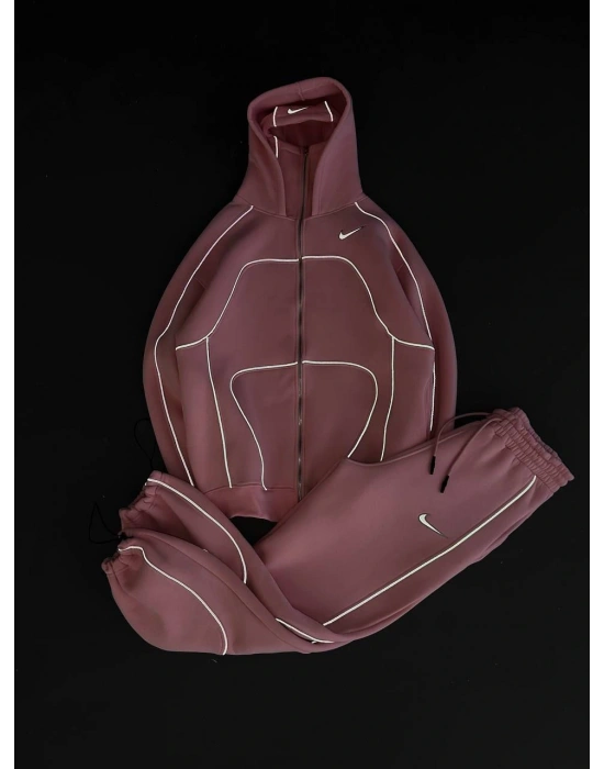 REFLEKTÖR DETAYLI EŞOFMAN TAKIMI - PEMBE