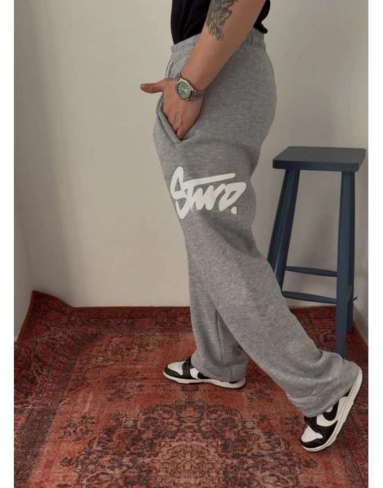 STW BASKI BAGGY EŞOFMAN - GRİ