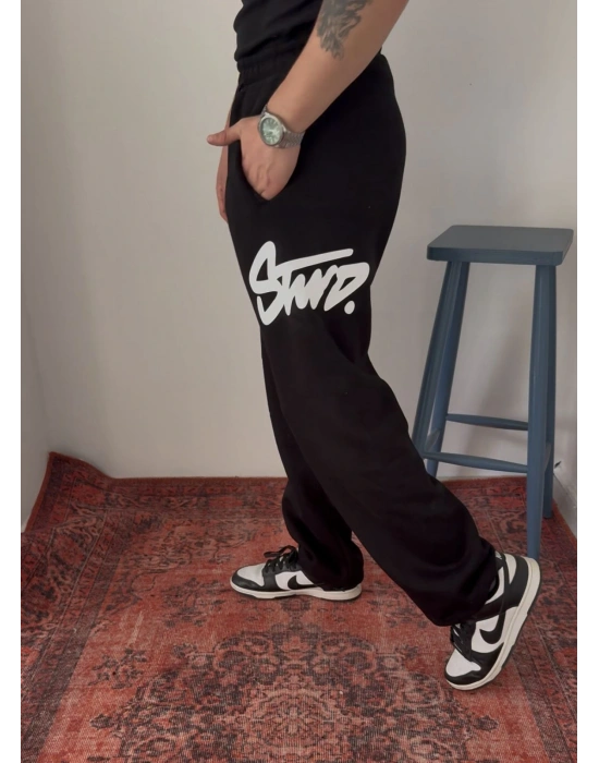 STW BASKI BAGGY EŞOFMAN - SİYAH