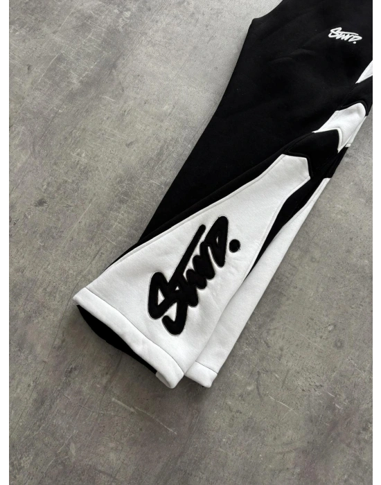 STW NAKIŞ DETAY EŞOFMAN BAGGY 3 İPLİK KUMAŞ - SİYAH