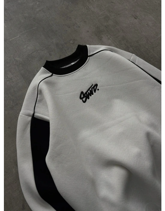 SWD NAKIŞ DETAY SWEATSHIRT -BEYAZ