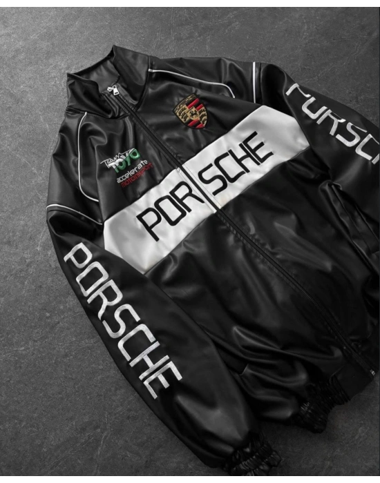 PRSHE OVERSİZE DERİ CEKET -SİYAH