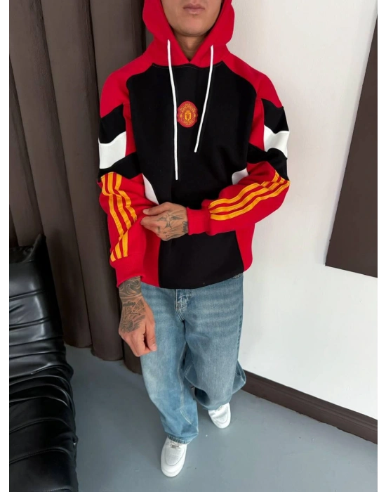 UNİTED KAPŞONLU OVERSİZE 3 İPLİK KUMAŞ SWEAT