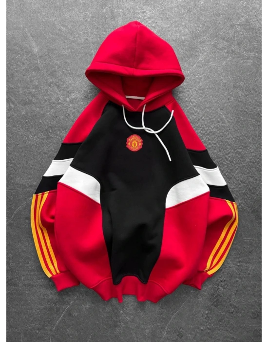 UNİTED KAPŞONLU OVERSİZE 3 İPLİK KUMAŞ SWEAT