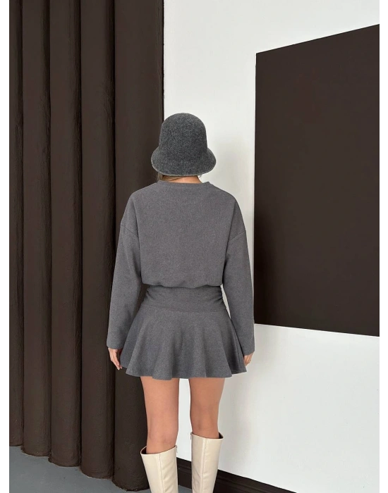 Zara Büzgüllü Elbise - Gri