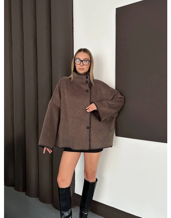 Zara Oversize Kaşe Ceket - Kahverengi