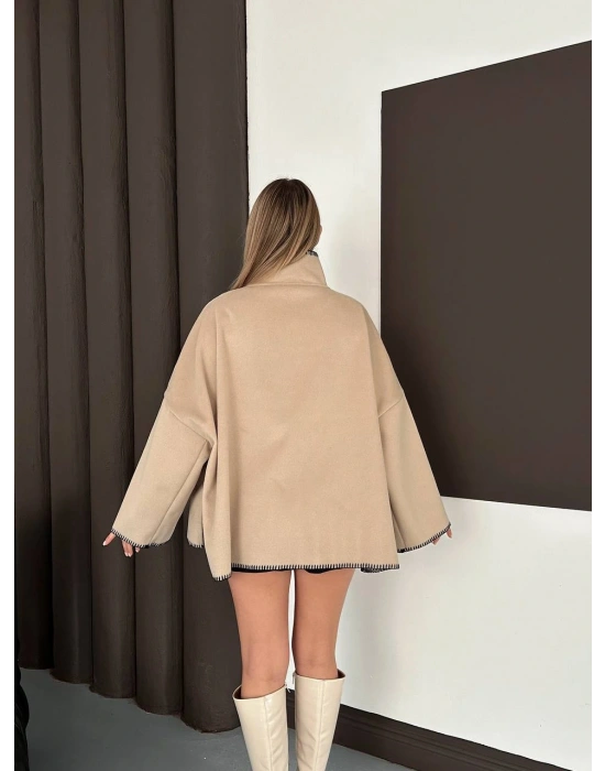 Zara Oversize Kaşe Ceket - Krem