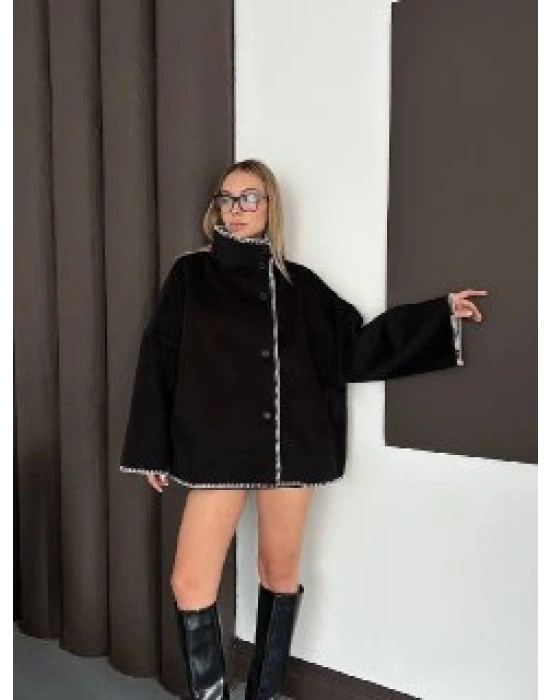 Zara Oversize Kaşe Ceket - Siyah